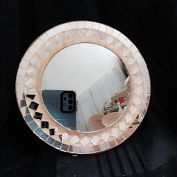 اینه سفالی آینه کاری شده قطر 15 سانتی