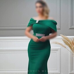 لباس مجلسی بلند زنانه جنس کرپ کش و لمه سنگی سایز 36 تا 50