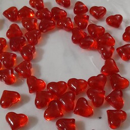 قلب کریستالی شفاف قرمز رنگ ویژه ولنتاین و باکس کادو و هدیه بسته 25عددی