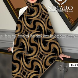 روسری حریر کرپ قواره 140 دور دست دوز کیفیت طرح و رنگ عالی برند سیمارو کد H771