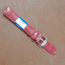 بند ساعت چرم مصنوعی رنگ قرمز طرحدار سگک نقره ای شماره 16 یاخت چین 