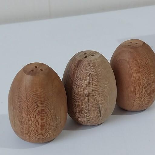 نمکدان چوبی مدل تخم مرغی