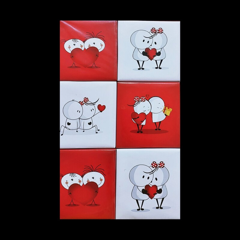 باکس طرح دار عاشقانه دسته دار در سایز متوسط مناسب برای هدیه دادن در رنگ قرمز با در سفید و قرمز