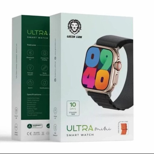 ساعت هوشمند گرین لاین Ultra mini مشکی با بند نارنجی ا Ultra mini Smart Watch Black with Orange Band