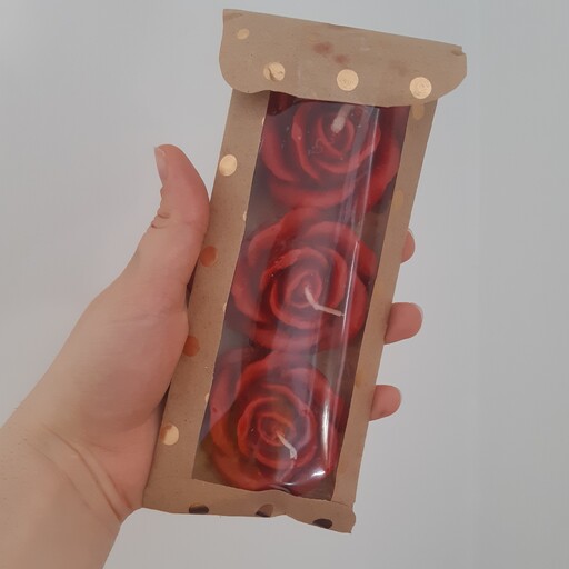 پک سه تایی شمع گل رز در رنگ ها و طرح های مختلف بسته بندی
