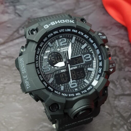 ساعت مچی مردانه و پسرانه کاسیو جی شاک دوزمانه سبز رنگ Casio G-Shock 