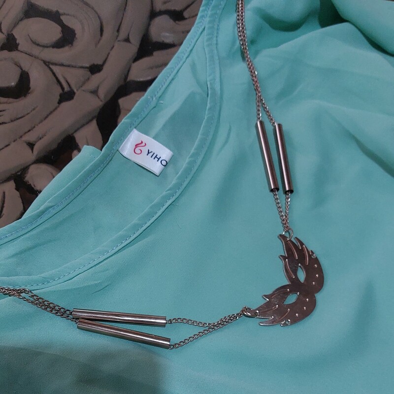 پیراهن مجلسی زنانه قد80 همراه با گردنبند لباس مجلسی زنانه پلنگی سبز آبی فیروزه ایی