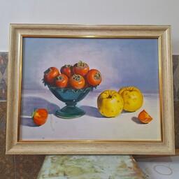 نقاشی رنگ روغن با موضوع میوه