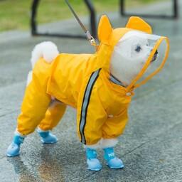 لباس سگ و گربه بارانی کلاه دار وارداتی اورجینال چینی