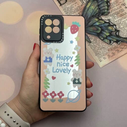 قاب گوشی Galaxy M53 5G سامسونگ آینه ای اورجینال casetify محافظ لنز دار طرح عروسکی کد 89526