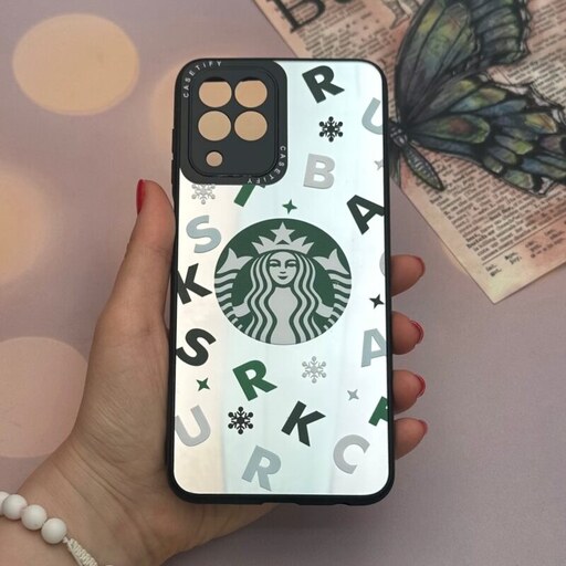 قاب گوشی Galaxy M33 5G سامسونگ آینه ای اورجینال casetify محافظ لنز دار طرح استارباکس STARBOCKS کد 95670