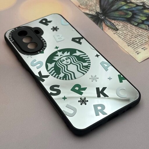 قاب گوشی Huawei Nova Y70 هوآوی آینه ای اورجینال casetify محافظ لنز دار طرح استارباکس STARBOCKS کد 97097