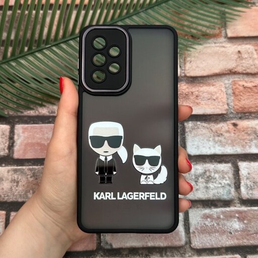 قاب گوشی Galaxy A33 5G سامسونگ متال دور سیلیکونی محافظ لنزدار طرح KARL LAGERFELD کد 78755