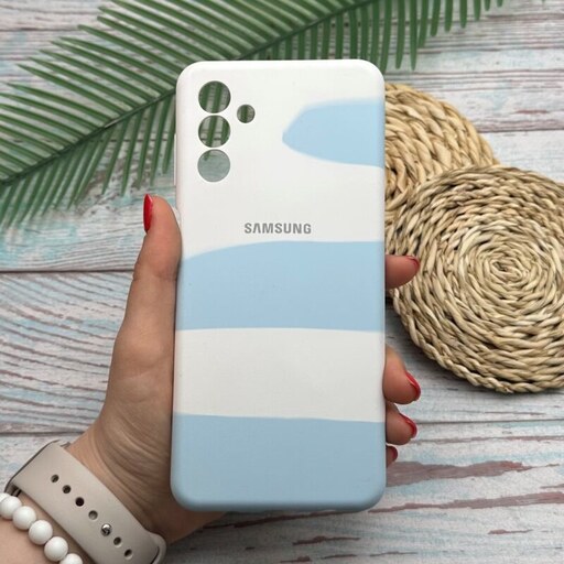 قاب گوشی Galaxy A04S سامسونگ سیلیکونی پاک کنی اورجینال آبرنگی رنگین کمانی داخل مخمل محافظ لنز دار کد 57791