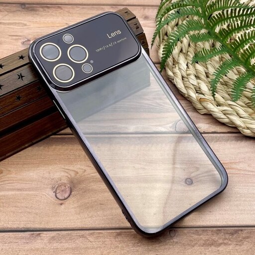 قاب گوشی iPhone 13 Pro Max آیفون Camera Lens شفاف محافظ لنز دار دور کرومی کد 48102