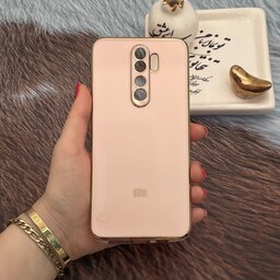 قاب گوشی Xiaomi Redmi Note 8 Pro شیائومی ژله ای مای کیس طرح  دور طلایی محافظ لنز دار گلبهی کد 48872