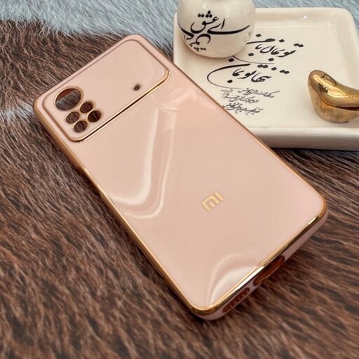 قاب گوشی Poco X4 Pro 5G شیائومی ژله ای مای کیس طرح Gold Line دور طلایی محافظ لنز دار گلبهی کد 22979