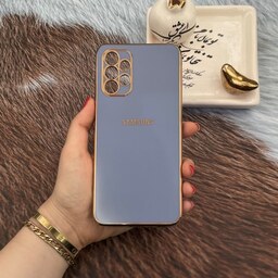 قاب گوشی Galaxy A13 4G سامسونگ ژله ای مای کیس طرح Gold Line دور طلایی محافظ لنز دار آبی فیلی کد 64519