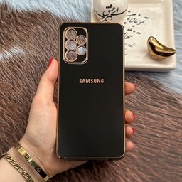 قاب گوشی Galaxy A52 4G - Galaxy A52 5G - Galaxy A52S سامسونگ ژله ای مای کیس  دور طلایی محافظ لنز دار مشکی کد 13819