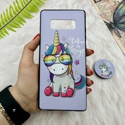 قاب گوشی Galaxy Note 8 سامسونگ فانتزی برجسته طرح اسب تک شاخ Unicorn پاپ سوکت دار کد 80783