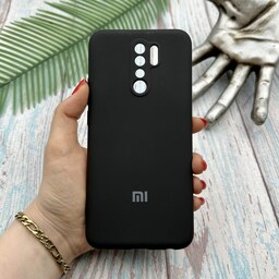 قاب گوشی Redmi 9 - Poco M2 شیائومی سیلیکونی High-Copy رنگ مشکی داخل پارچه ای محافظ لنز دار کد 17156