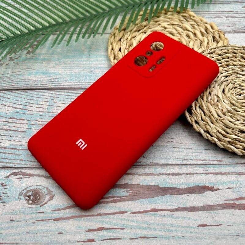 قاب گوشی Xiaomi Mi 11T - Mi 11T Pro شیائومی سیلیکونی پاک کنی اورجینال داخل پارچه ای رنگ قرمز محافظ لنز دار کد 39377
