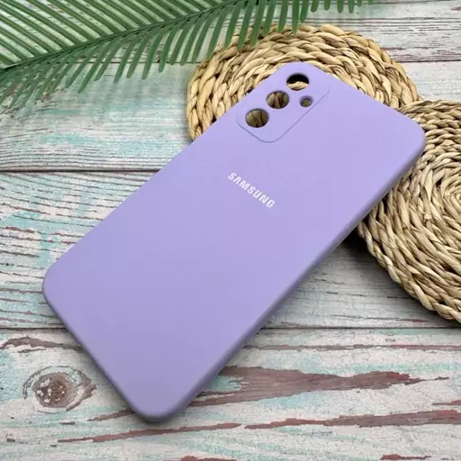 قاب گوشی Galaxy A14 4G - Galaxy A14 5G سامسونگ سیلیکونی پاک کنی اورجینال داخل پارچه ای محافظ لنزدار رنگ یاسی کد 62018