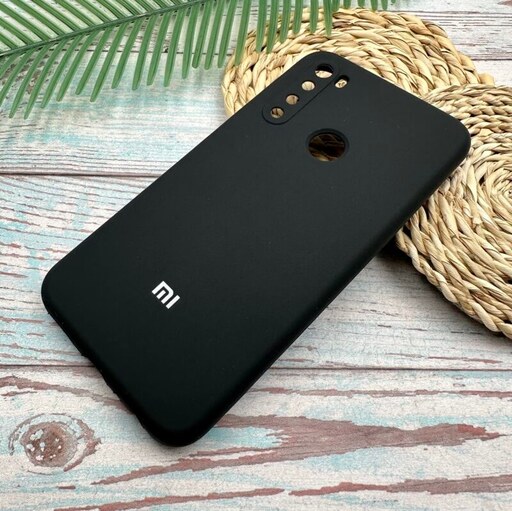 قاب گوشی Redmi Note 8 - Redmi Note 8 2021 شیائومی سیلیکونی پاک کنی اورجینال داخل پارچه ای محافظ لنزدار رنگ مشکی کد 97753