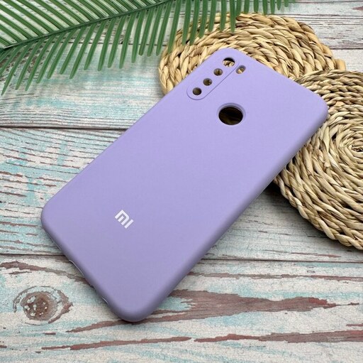 قاب گوشی Redmi Note 8 - Redmi Note 8 2021 شیائومی سیلیکونی پاک کنی اورجینال داخل پارچه ای محافظ لنزدار رنگ یاسی کد 68477