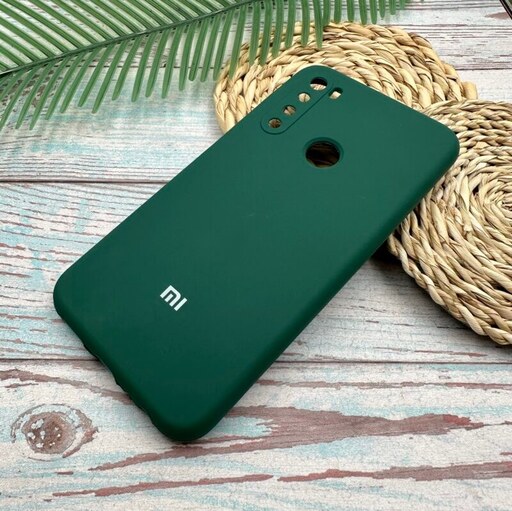 قاب گوشی Redmi Note 8 - Redmi Note 8 2021 شیائومی سیلیکونی پاک کنی اورجینال داخل پارچه ای محافظ لنزدار رنگ سبز کد 46763