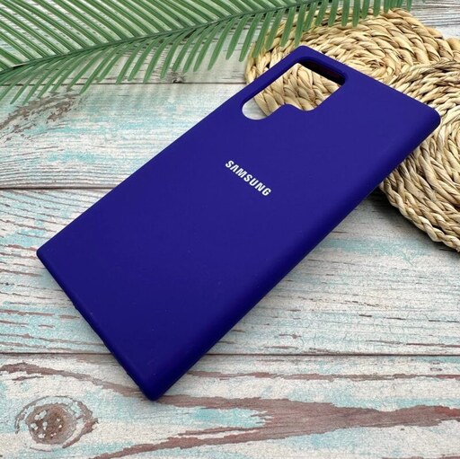 قاب گوشی Galaxy S22 Ultra سامسونگ سیلیکونی پاک کنی اورجینال داخل پارچه ای رنگ بنفش کد 48838