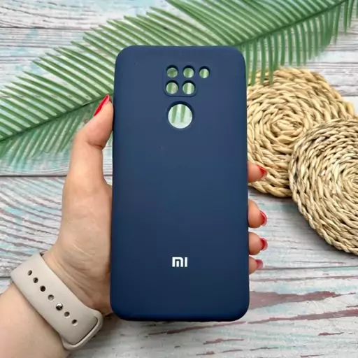 قاب گوشی Redmi Note 9 -Redmi 10X شیائومی سیلیکونی پاک کنی اورجینال داخل پارچه ای محافظ لنزدار رنگ سرمه ای کد 33517