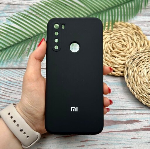 قاب گوشی Redmi Note 8 - Redmi Note 8 2021 شیائومی سیلیکونی پاک کنی اورجینال داخل پارچه ای محافظ لنزدار رنگ مشکی کد 97753