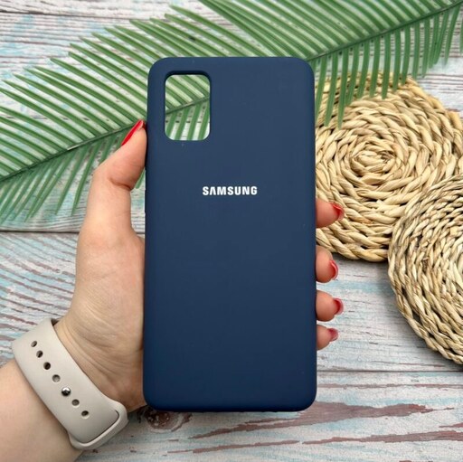 قاب گوشی Galaxy A51 سامسونگ سیلیکونی پاک کنی اورجینال داخل پارچه ای رنگ سرمه ای کد 42422