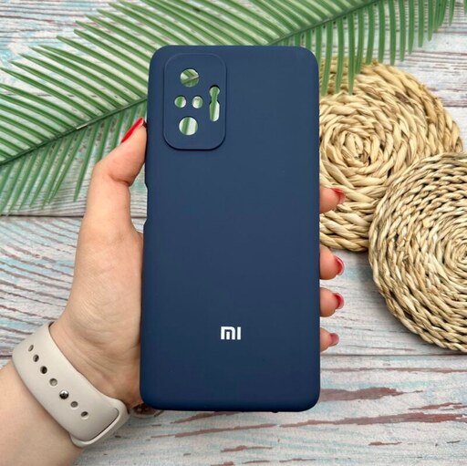 قاب گوشی Redmi Note 10 Pro 4G - Redmi Note 10 Pro Max شیائومی سیلیکونی اورجینال داخل پارچه ای رنگ سرمه ای کد 93777