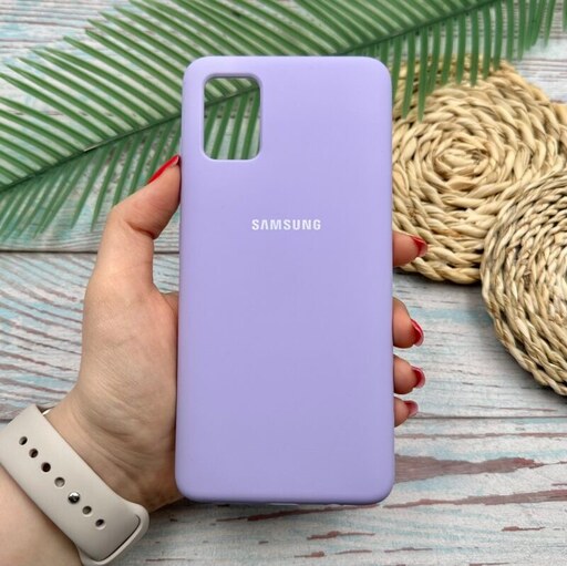 قاب گوشی Galaxy A51 سامسونگ سیلیکونی پاک کنی اورجینال داخل پارچه ای رنگ یاسی کد 51833
