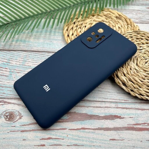 قاب گوشی Redmi Note 10 Pro 4G - Redmi Note 10 Pro Max شیائومی سیلیکونی اورجینال داخل پارچه ای رنگ سرمه ای کد 93777