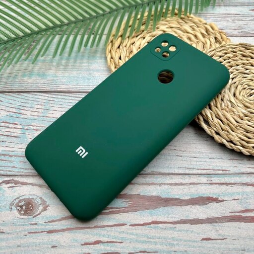 قاب گوشی Redmi 9C - Redmi 10A - Poco C3 شیائومی سیلیکونی پاک کنی اورجینال داخل پارچه ای محافظ لنز دار رنگ سبز کد 21215