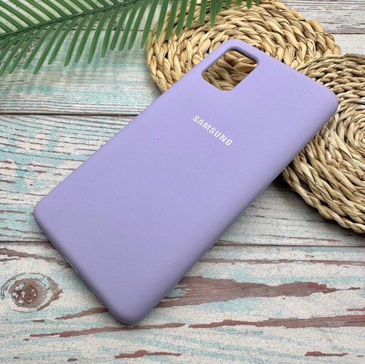 قاب گوشی Galaxy A51 سامسونگ سیلیکونی پاک کنی اورجینال داخل پارچه ای رنگ یاسی کد 51833