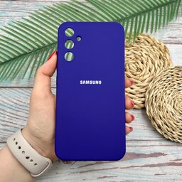 قاب گوشی Galaxy A34 سامسونگ سیلیکونی پاک کنی اورجینال داخل پارچه ای محافظ لنزدار رنگ بنفش کد 86692