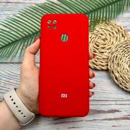 قاب گوشی Redmi 9C - Redmi 10A - Poco C3 شیائومی سیلیکونی پاک کنی اورجینال داخل پارچه ای محافظ لنز دار رنگ قرمز کد 43002