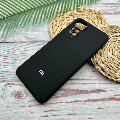 قاب گوشی Redmi Note 11 4G-Redmi Note 11S شیائومی سیلیکونی پاک کنی اورجینال داخل پارچه ای محافظ لنزدار رنگ مشکی کد 55393