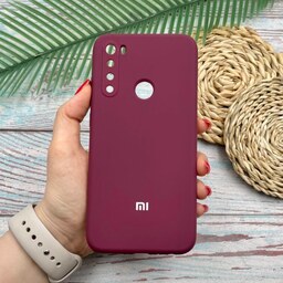 قاب گوشی Xiaomi Redmi Note 8 - Redmi Note 8 2021 شیائومی سیلیکونی پاک کنی اورجینال داخل پارچه ای  رنگ زرشکی کد 82182 