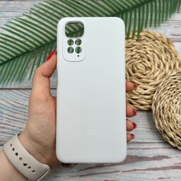 قاب گوشی Redmi Note 11 4G-Redmi Note 11S شیائومی سیلیکونی پاک کنی اورجینال داخل پارچه ای محافظ لنزدار رنگ سفید کد 53171