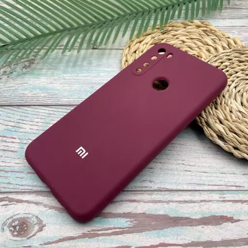 قاب گوشی Xiaomi Redmi Note 8 - Redmi Note 8 2021 شیائومی سیلیکونی پاک کنی اورجینال داخل پارچه ای  رنگ زرشکی کد 82182 