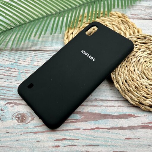 قاب گوشی Galaxy A10 سامسونگ سیلیکونی پاک کنی اورجینال داخل پارچه ای رنگ مشکی کد 96379