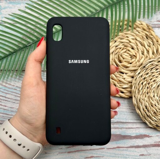 قاب گوشی Galaxy A10 سامسونگ سیلیکونی پاک کنی اورجینال داخل پارچه ای رنگ مشکی کد 96379