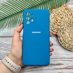 قاب گوشی Galaxy A13 4G - Galaxy A04S سامسونگ سیلیکونی پاک کنی اورجینال داخل پارچه ای رنگ آبی کد 65690