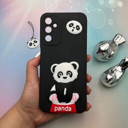 قاب گوشی Galaxy A14 سامسونگ سیلیکونی عروسکی برجسته بند آویز دار طرح پاندا Panda محافظ لنز دار کد 56716