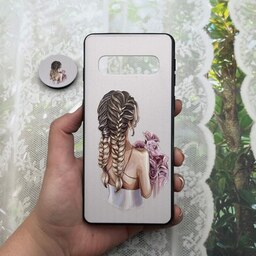 قاب گوشی Galaxy S10 سامسونگ فانتزی سوزنی برجسته طرح دختر پاپ سوکت دار کد 63072